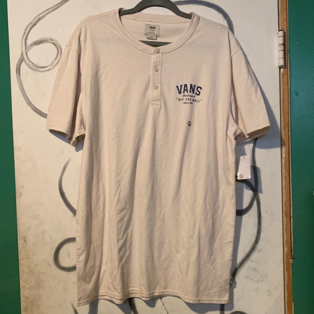 Vans cream buttoned T-shirt